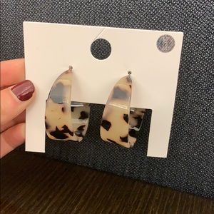 Leopard print hoop earrings